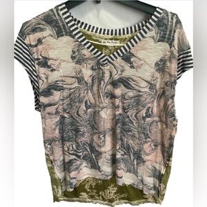 We The Free Paradise City Mixed Print Oversized Tee extra small fits Medium